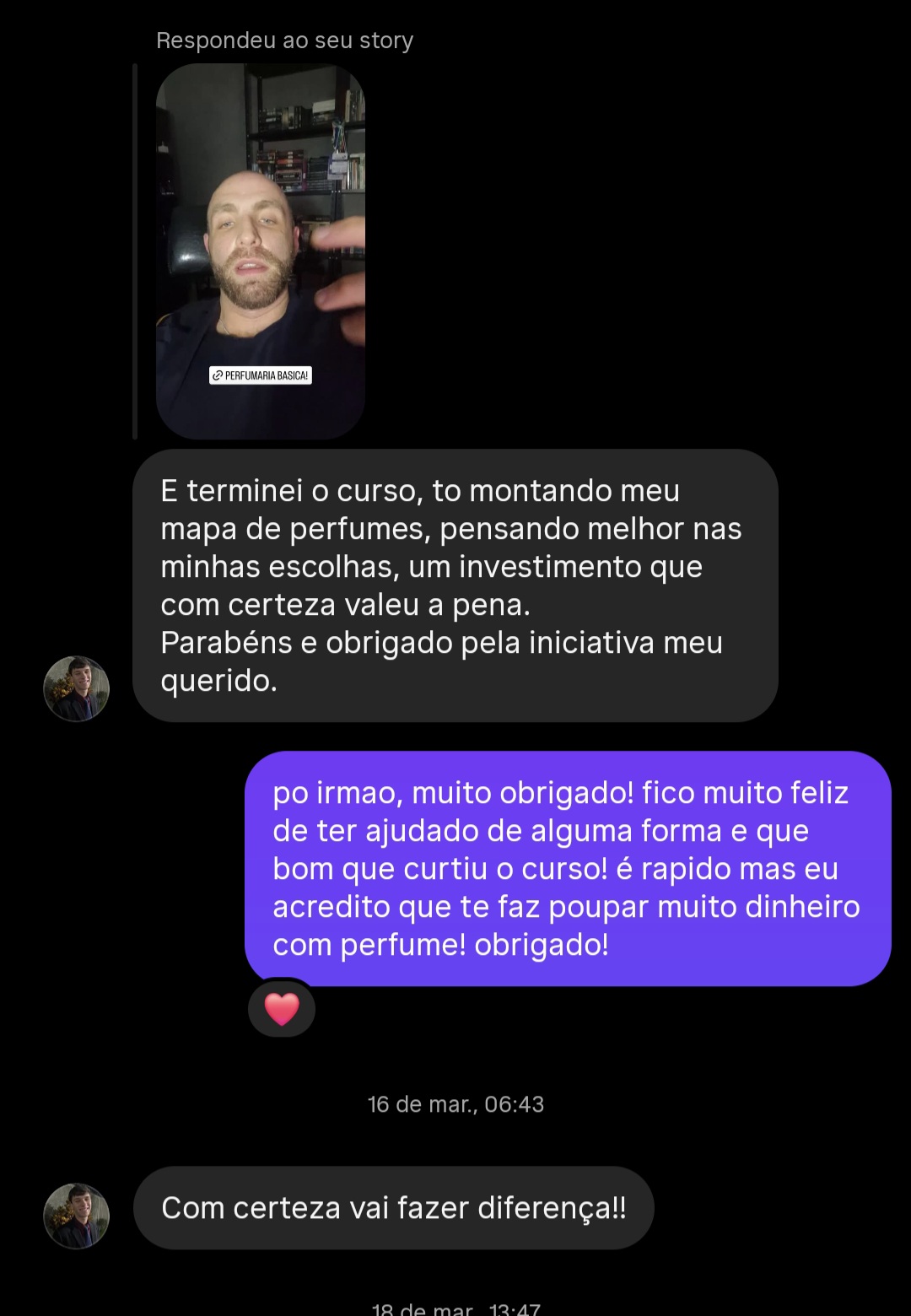 Depoimento aluno